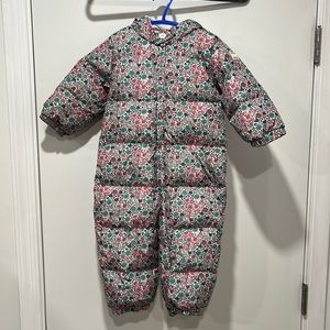 18-24 Month Baby Gap Fleece Lined Snow Bib with Hood and Matching Hand Covers